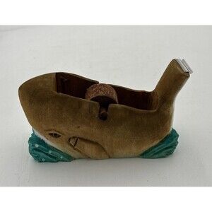 whale head shape Tape Dispenser desk top wood carving